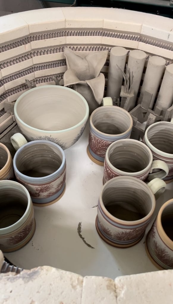 Pottery in the kiln at the Farmers arms in the lake distruct. The perfect rainy day activity