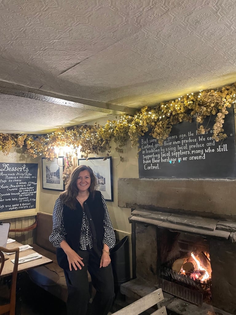 the fireplace in the cavendish arms. The perfect spot to hide on rainy days in the lake district
