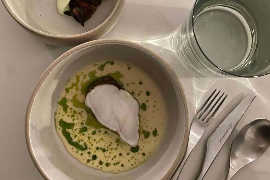 Food in a Michelin star restaurant in the Lake District