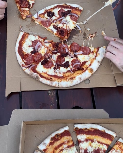 Pizza at Unsworths yard