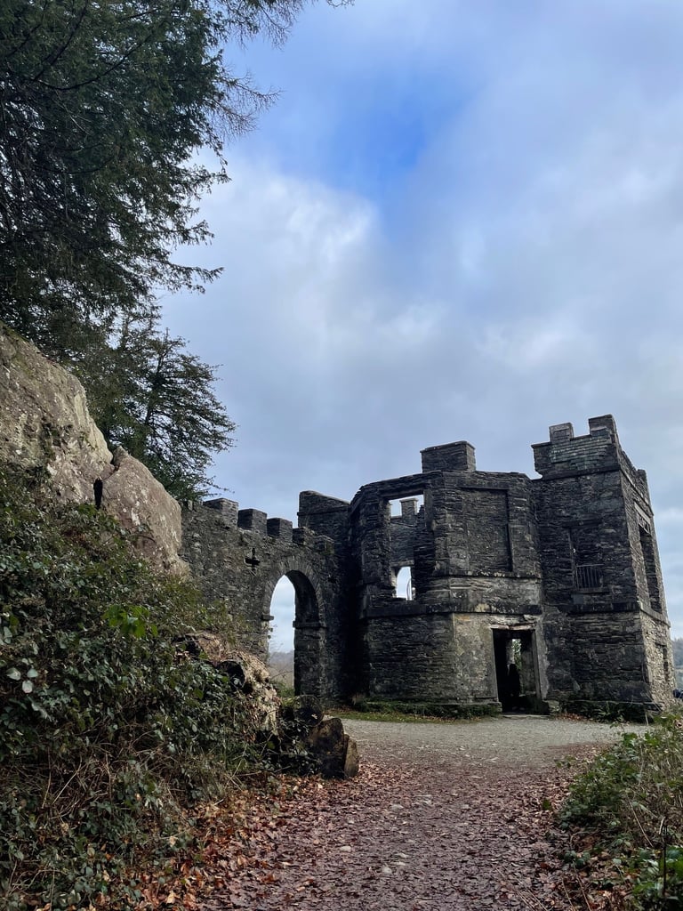 The castle like structure at Claife viewing station.