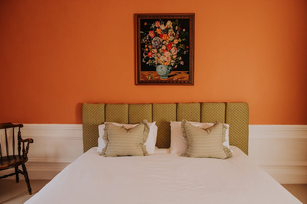 The superking bed set up in the second bedroom at the pheasant lodge
