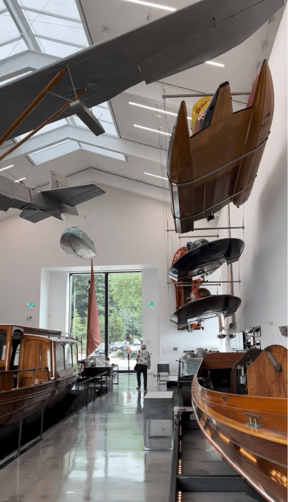 The jetty museum on lake windermere with boats